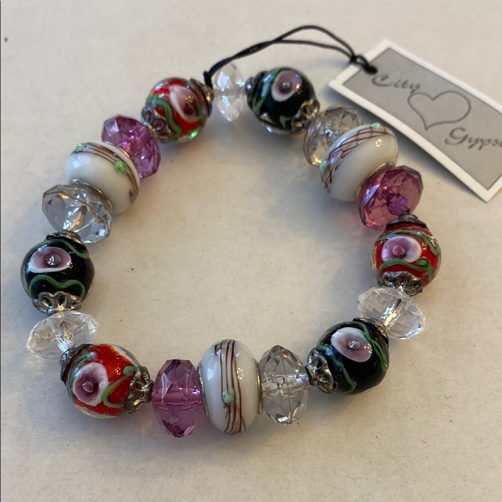 Multicolor Beaded Stretchy Bracelet. NWT